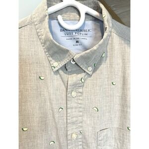 Banana Republic Slim Fit Medium Lime Print Contrast Excellent
